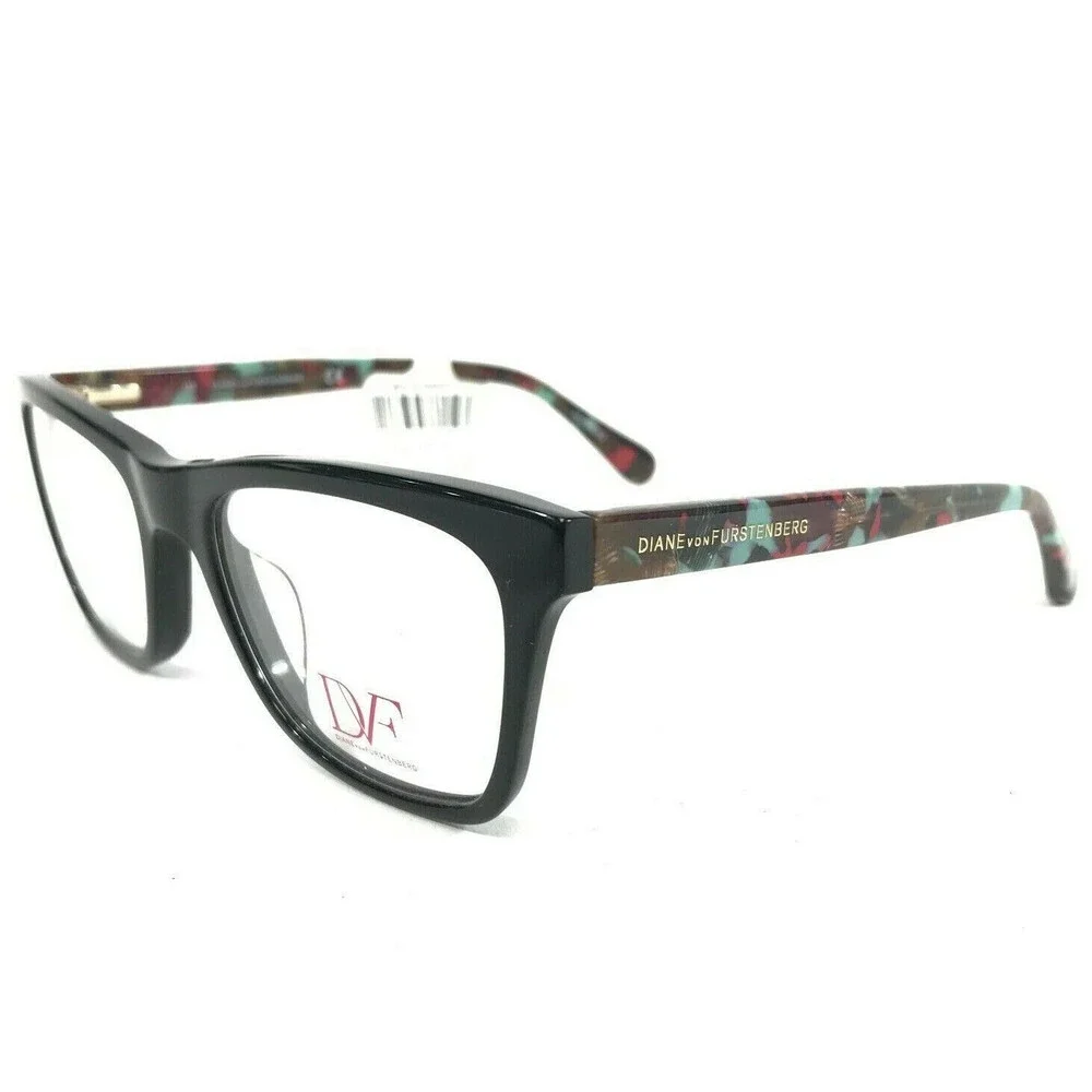 Diane von Furstenberg Eyeglasses Frames DVF5089 001 Black Red Green 51-18-135